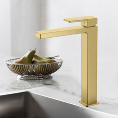 Ceram High Rise Basin Mixer Brushed Gold HYB636-202LF-BG