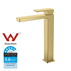 Ceram High Rise Basin Mixer Brushed Gold HYB636-202LF-BG