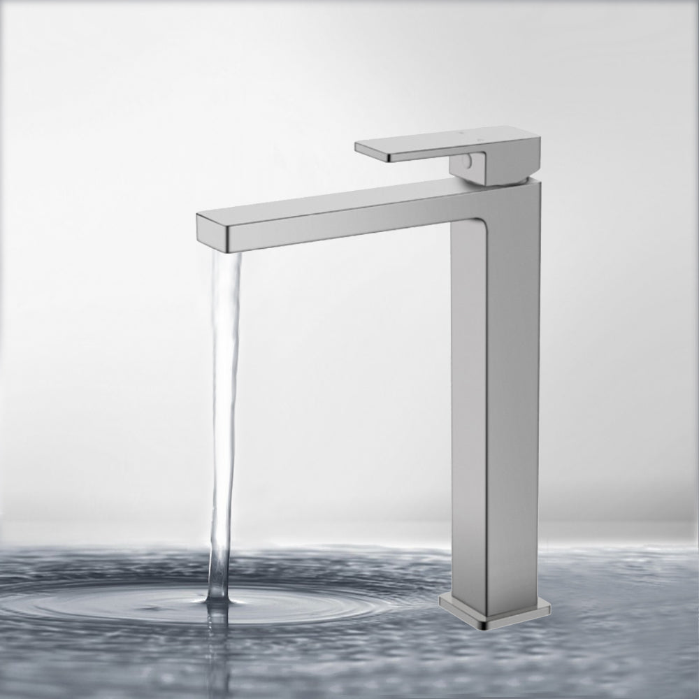 Ceram High Rise Basin Mixer Brushed Nickel HYB636-202LF-BN