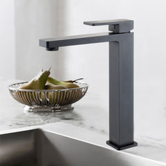 Ceram High Rise Basin Mixer Matt Black HYB636-202LF-MB