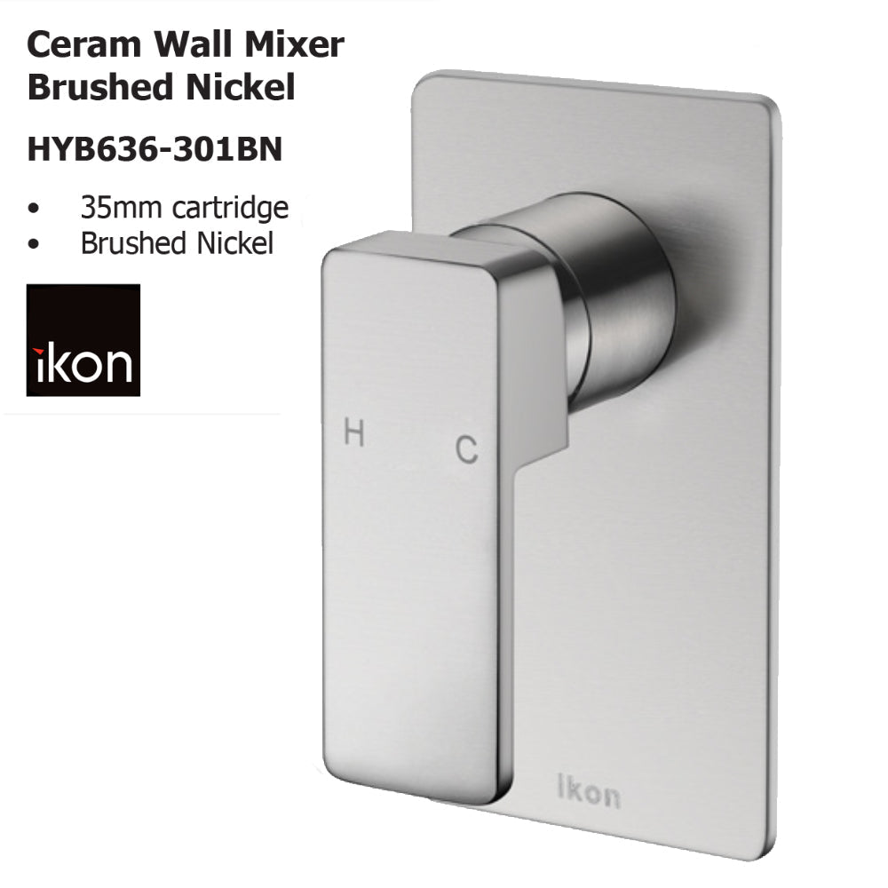 Ceram Wall Mixer Brushed Nickel HYB636-301BN
