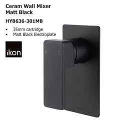 Ceram Wall Mixer Matt Black HYB636-301MB