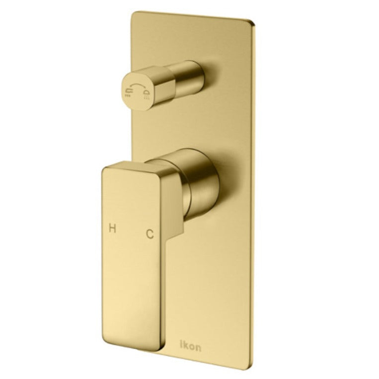 Ceram Wall Mixer With Diverter Brushed Gold HYB636-501BG