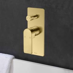 Ceram Wall Mixer With Diverter Brushed Gold HYB636-501BG