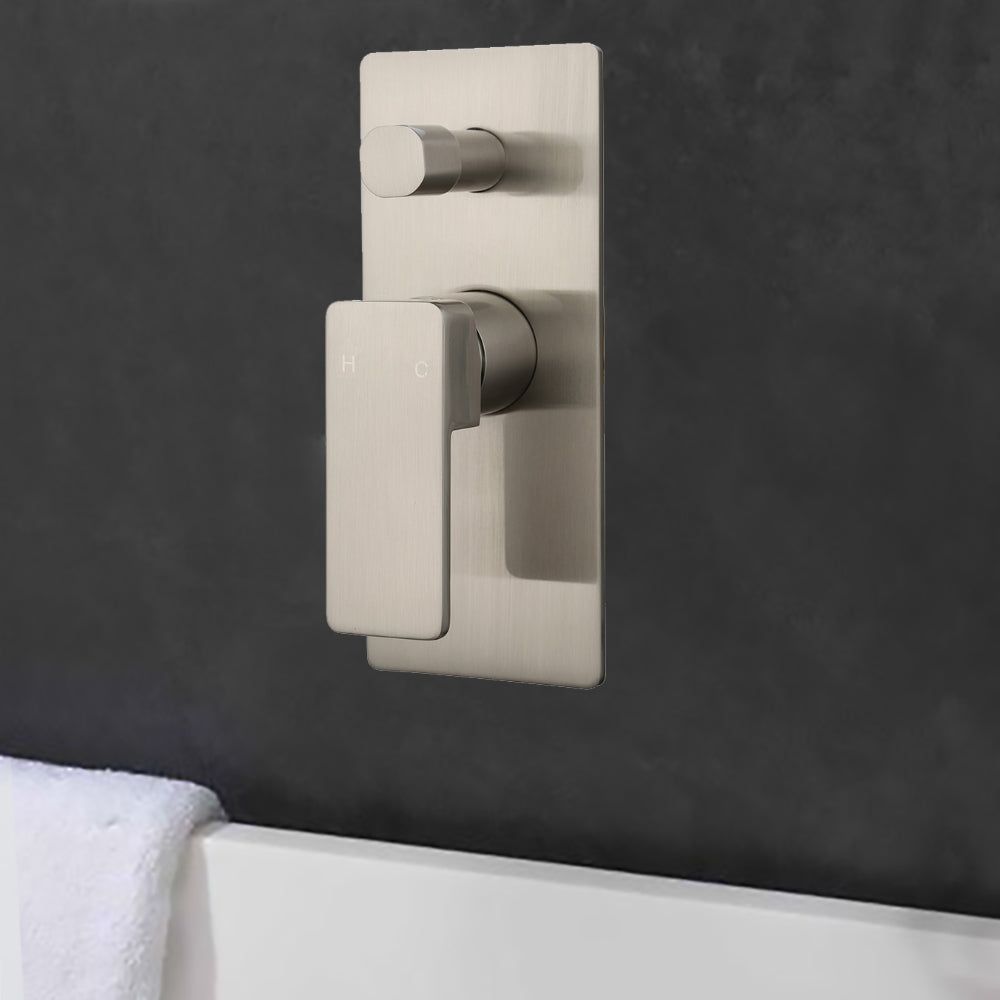 Ceram Wall Mixer with Diverter Brushed Nickel HYB636-501BN
