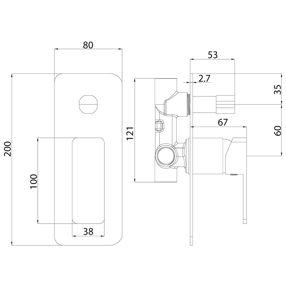 Ceram Wall Mixer with Diverter HYB636-501