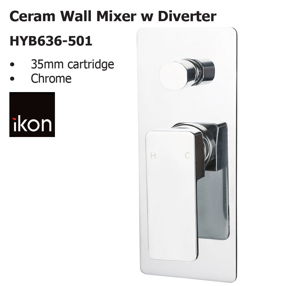 Ceram Wall Mixer with Diverter HYB636-501