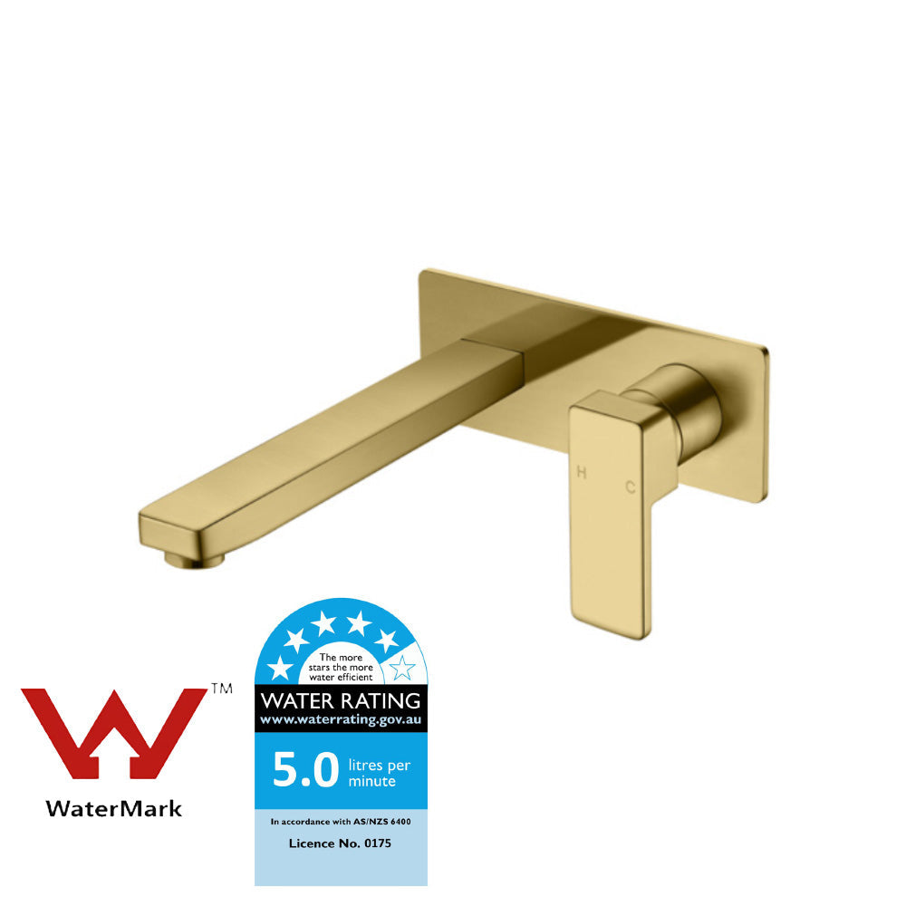 Ceram Wall Basin Mixer Brushed Gold HYB636-601LF-BG