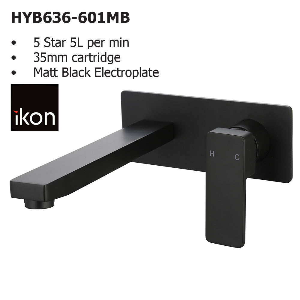 Ceram Wall Basin Mixer Matt Black HYB636-601LF-MB