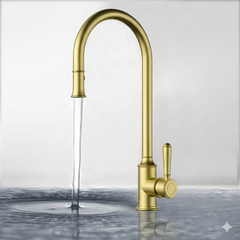 Clasico Pull Out Sink Mixer Brushed Gold HYB868-103-BG