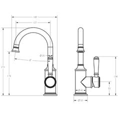 Clasico Gooseneck Basin Mixer in Matt Black - HYB868-201MB