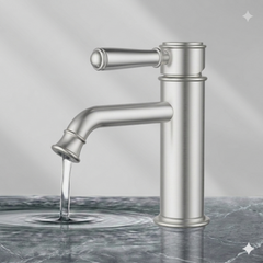 Clasico Basin Mixer Ceramic Handle Brushed Nickel HYB868-203A-BN