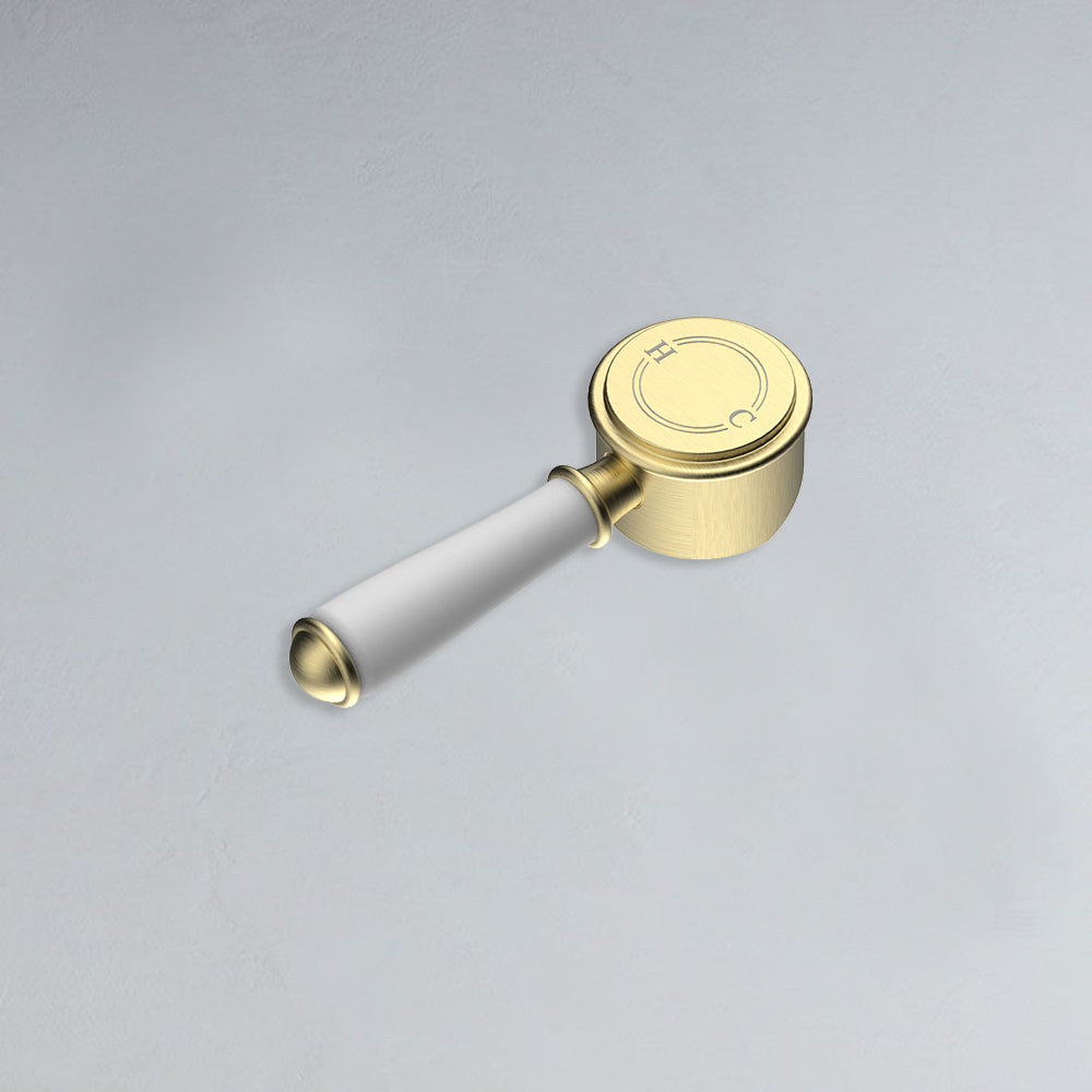 Clasico Ceramic Handle For Wall Mixer Brushed Gold - HYB868-301A-BG-HD