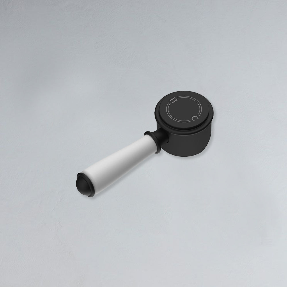 Clasico Ceramic Handle For Wall Mixer Matte Black - HYB868-301A-MB-HD