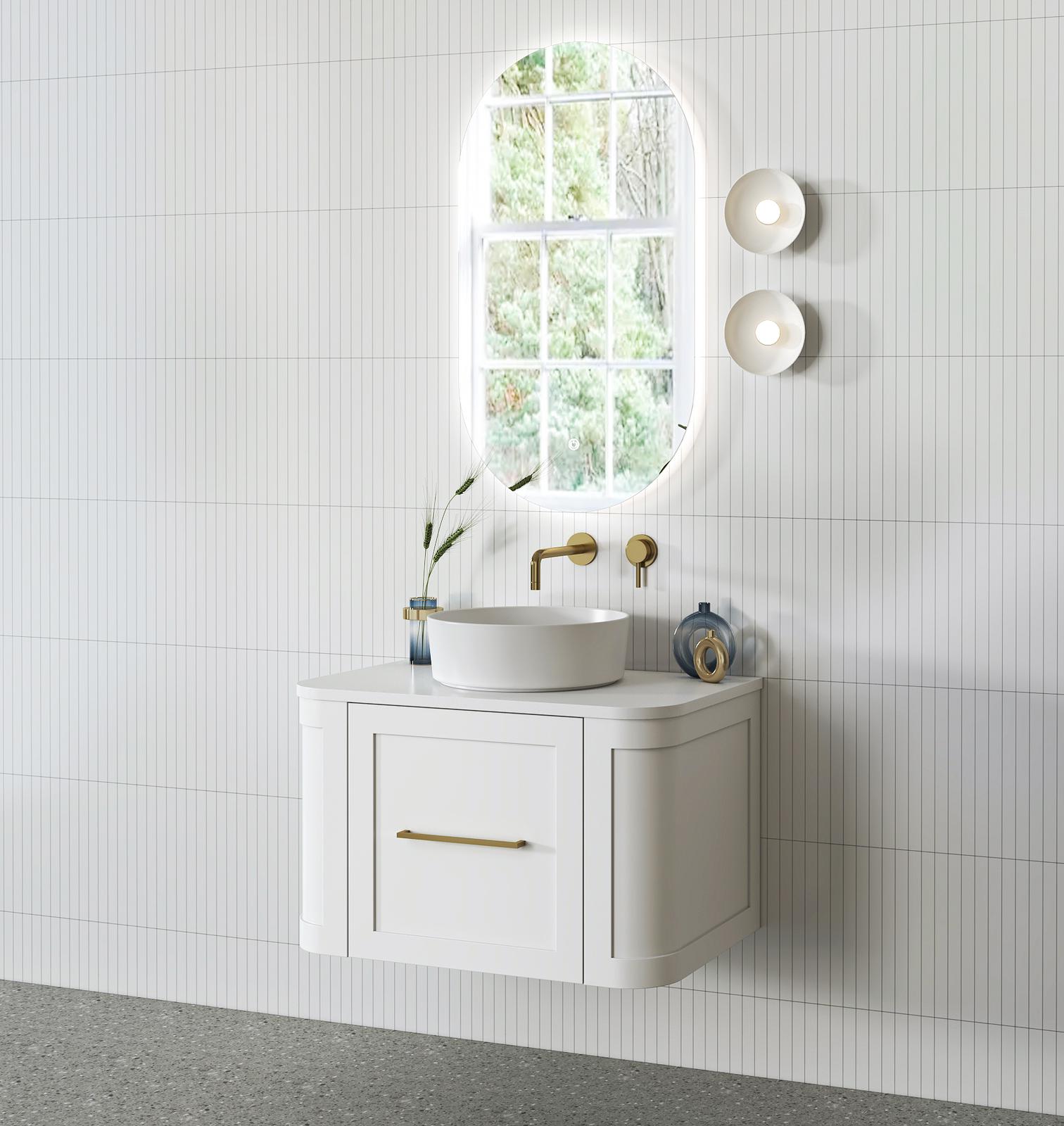 Curved Shaker Wall Hung Matt White Vanity Unit 750mm WH24221-750_MW