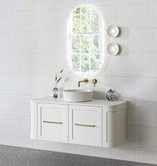 Curved Shaker Wall Hung Matt White Vanity Unit 1200mm WH24221_1200_MW