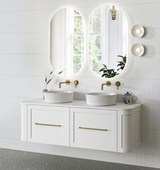 Curved Shaker Wall Hung Matt White Double Bowl Vanity Unit 1500mm WH24221D-1500_MW