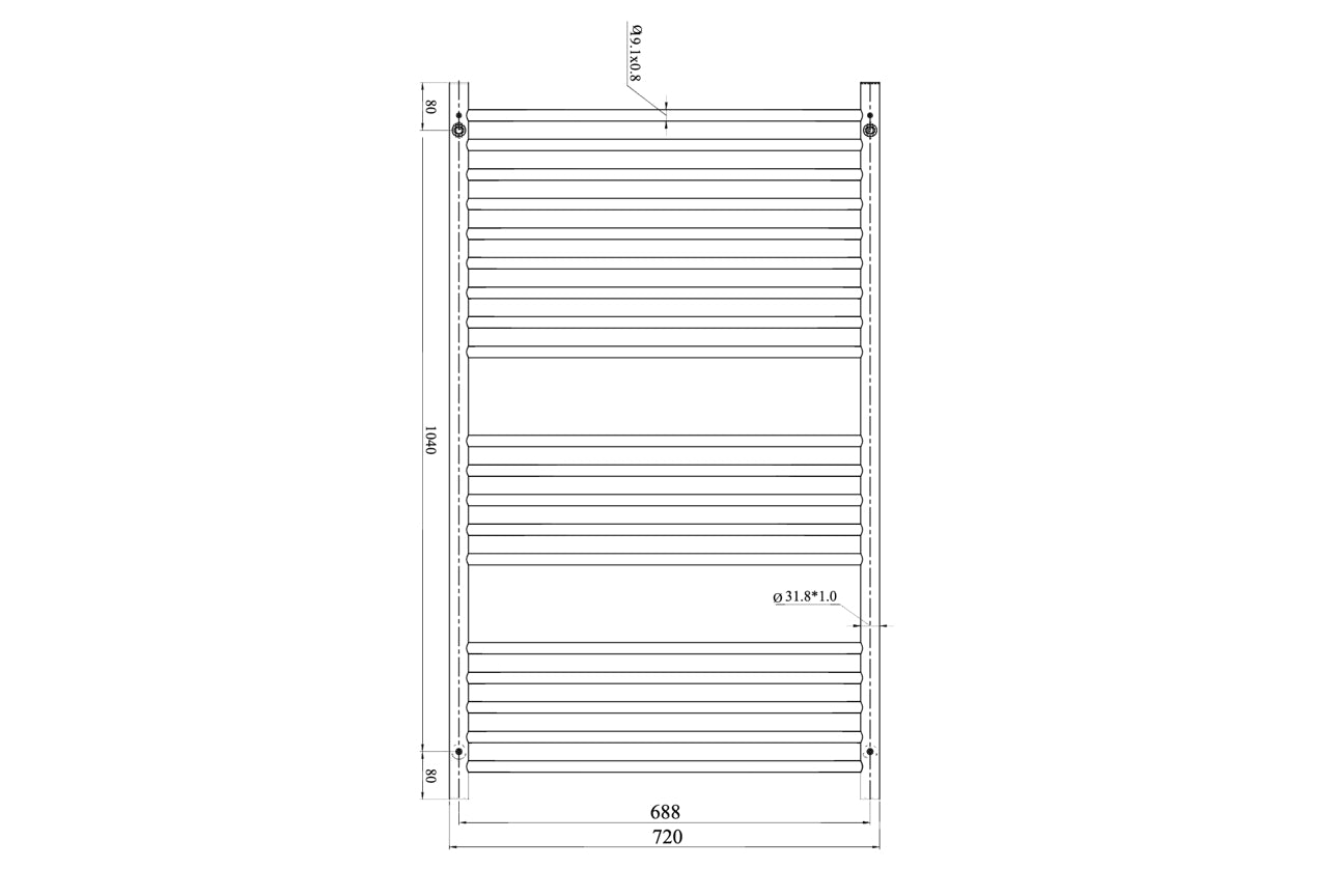 Allegra 19 Bar Wide Heated Towel Rail JY-3319WIDE-BN