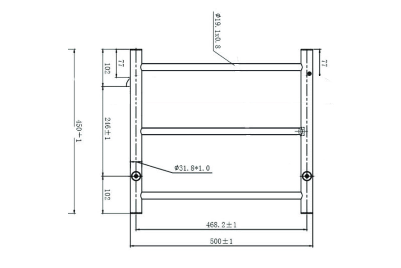 Avid 3 Bar Heated Towel Rail JY-R300-MB
