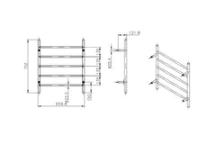 Avid 5 Bar Heated Towel Rail JY-R500-BG