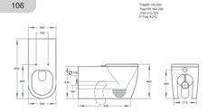 Disabled Compliant Geberit Rimless Toilet Suite With Stainless Steel Colour Buttons