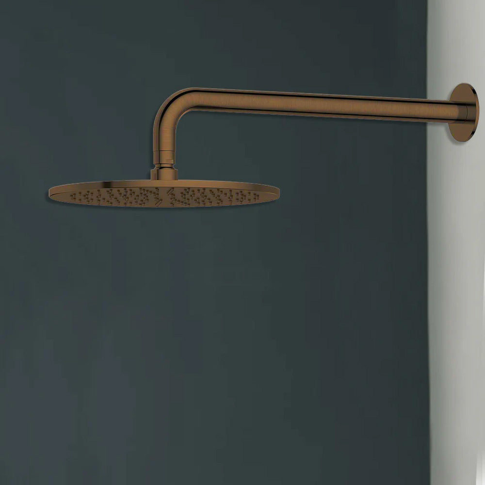 Antique Brass Showerhead on Wall Mounted Arm  LB111+WH52-10