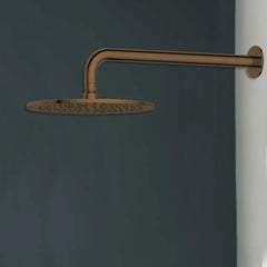 Antique Brass Showerhead on Wall Mounted Arm  LB111+WH52-10