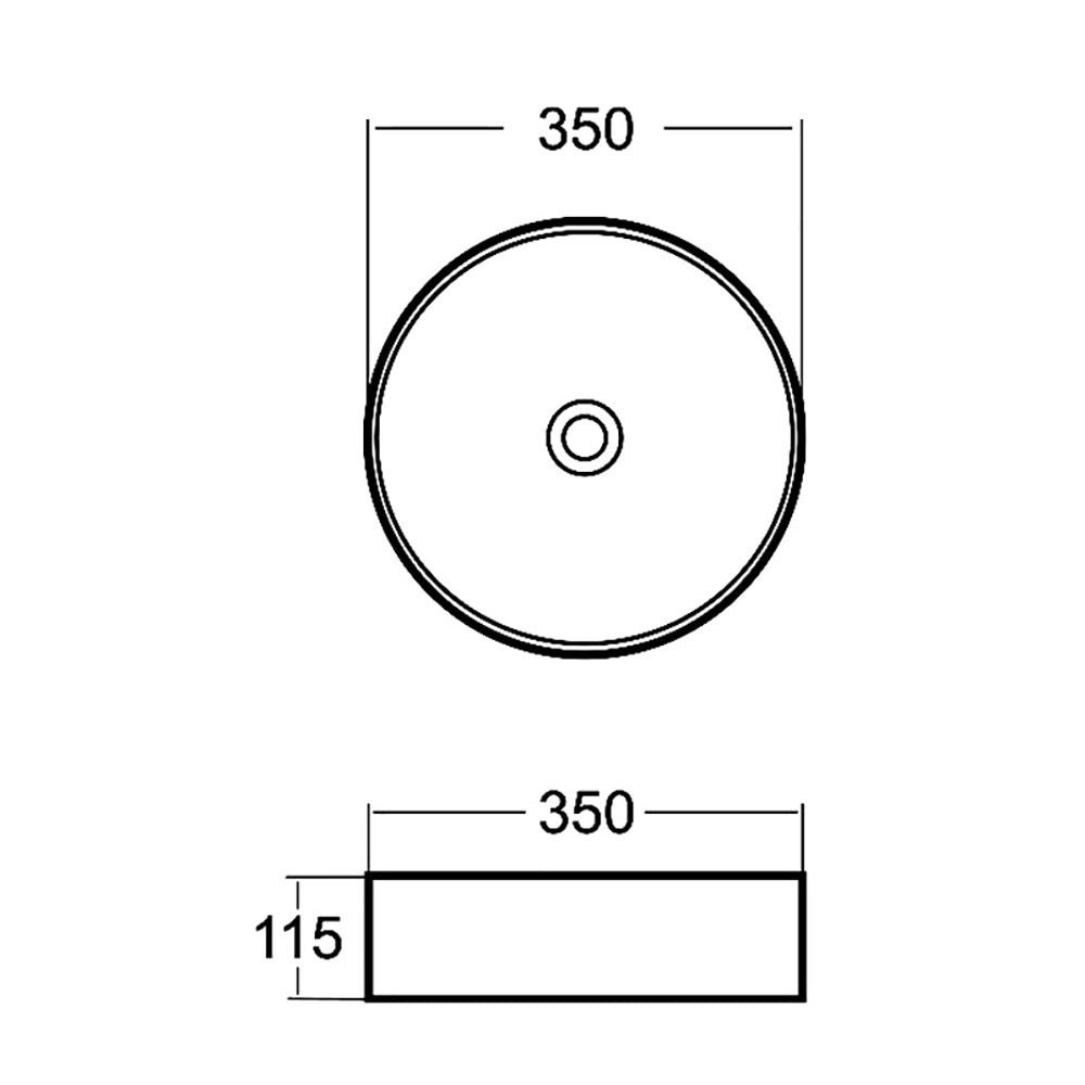 Cora Countertop Basin 350 x 115mm LTI-22-401MB
