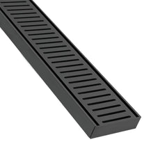 Custom Made Slimline Shower Grate Drain Matt Black 300-3000x100x21mm
