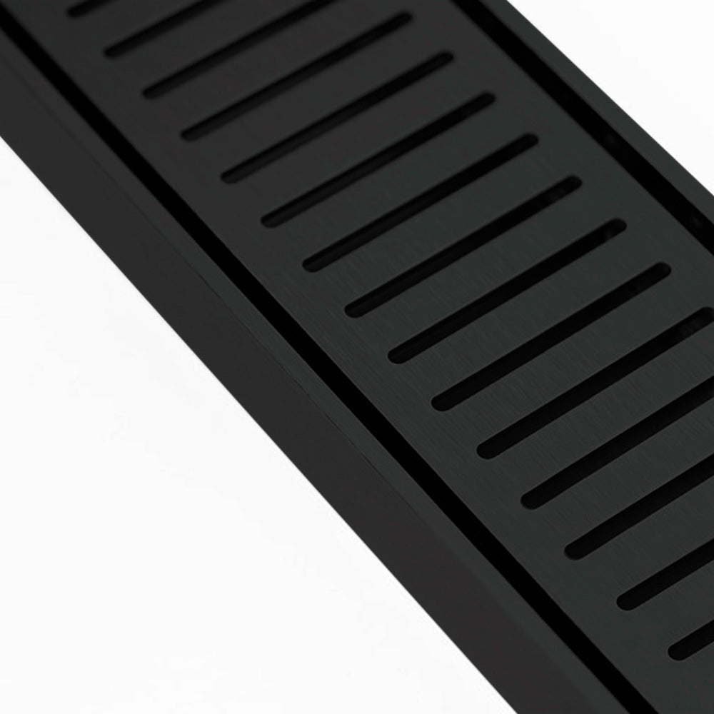 Custom Made Slimline Shower Grate Drain Matt Black 300-3000x100x21mm