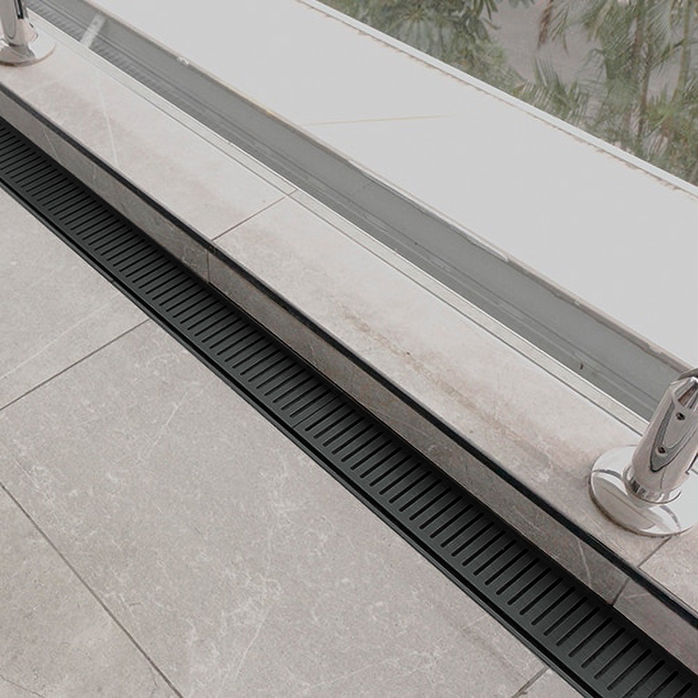 Custom Made Slimline Shower Grate Drain Matt Black 300-3000x100x21mm