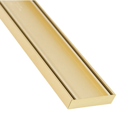 Aluminium Slimline Tile Insert Shower Drain Matt Gold - Takes Tiles Up To 20mm