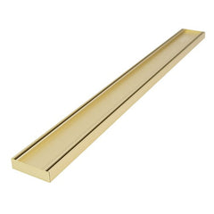 Aluminium Slimline Tile Insert Shower Drain Matt Gold 300-3000x100x21mm