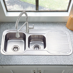 Cora 1 & 3/4 Bowl & Single Drainer Kitchen Sink 1080 x 480mm P1080LHB