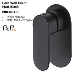 Cora Wall Mixer Matt Black PBR3001LF-B