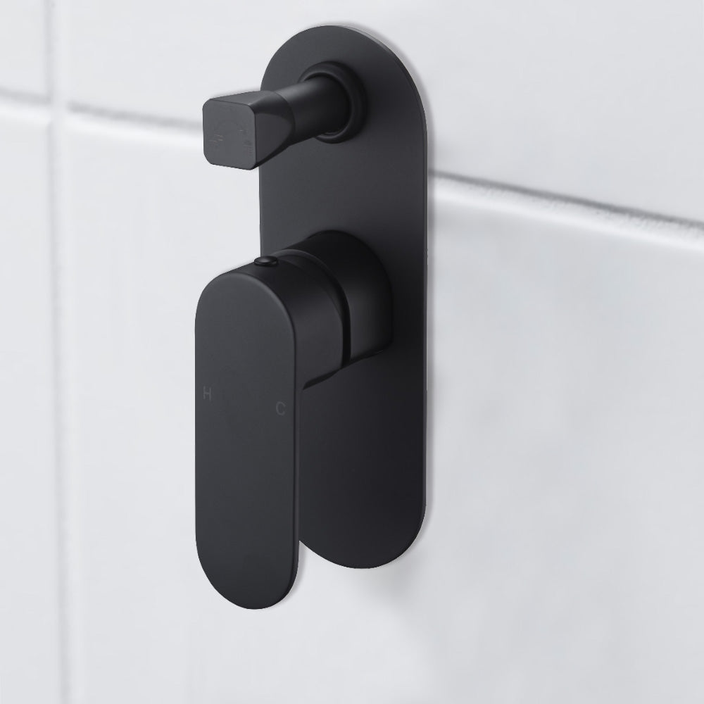 Cora Wall Mixer With Diverter Matt Black PBR3002LF-B