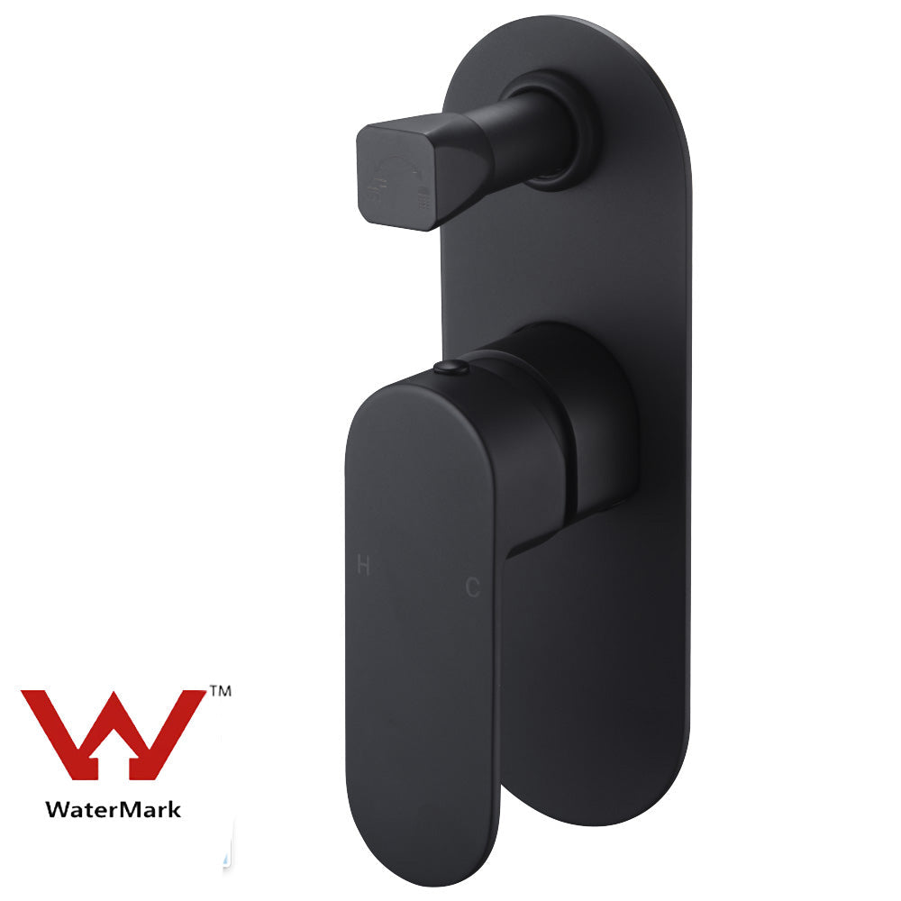 Cora Wall Mixer With Diverter Matt Black PBR3002LF-B