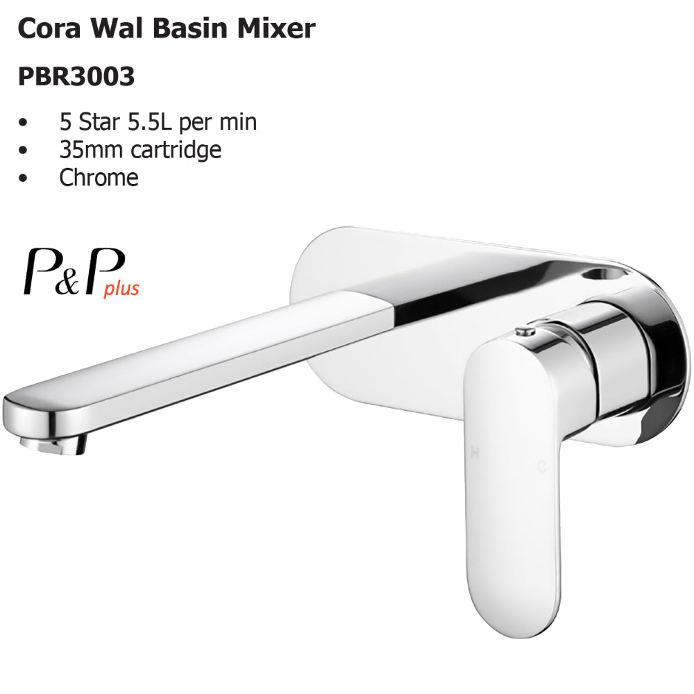 Cora Wall Basin Mixer PBR3003LF