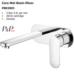 Cora Wall Basin Mixer PBR3003LF
