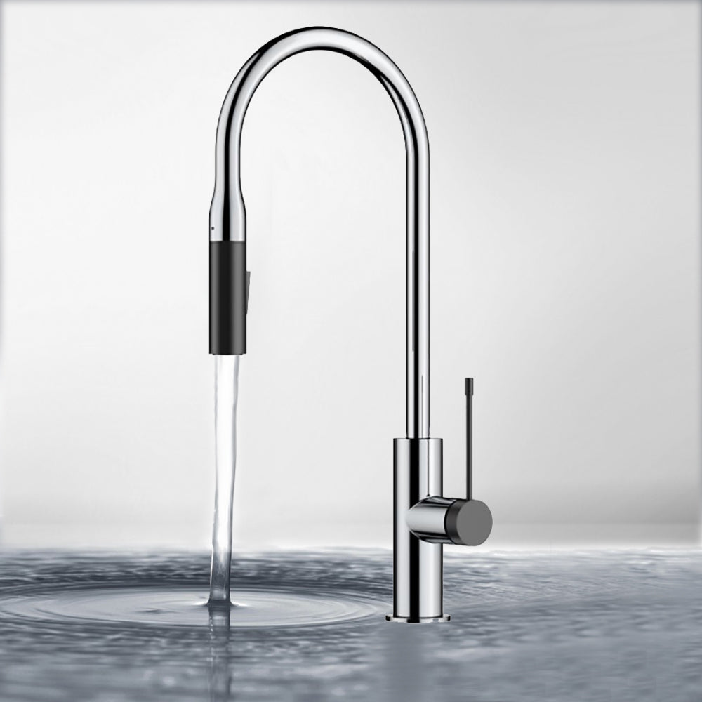 Aziz Pull out Sink Mixer in Chrome/Matt Black PCC1002C/MB