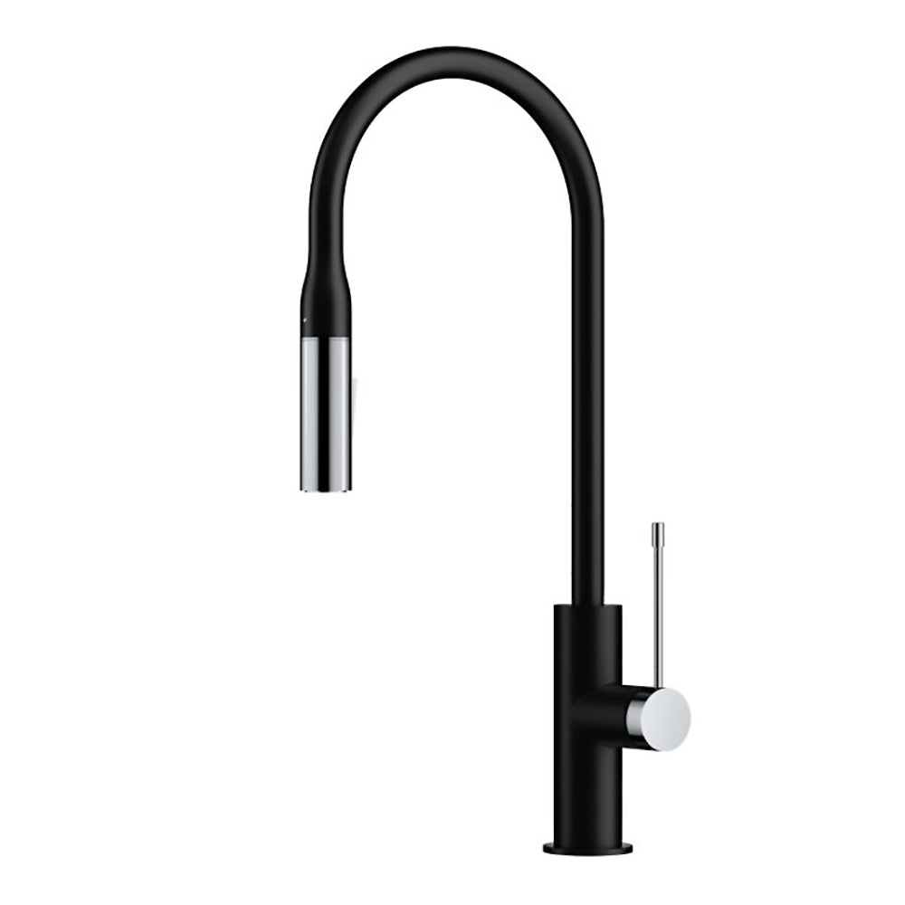 Aziz Pull out Sink Mixer in Matt Black/Chrome PCC1002MB/C