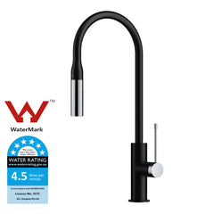 Aziz Pull out Sink Mixer in Matt Black/Chrome PCC1002MB/C
