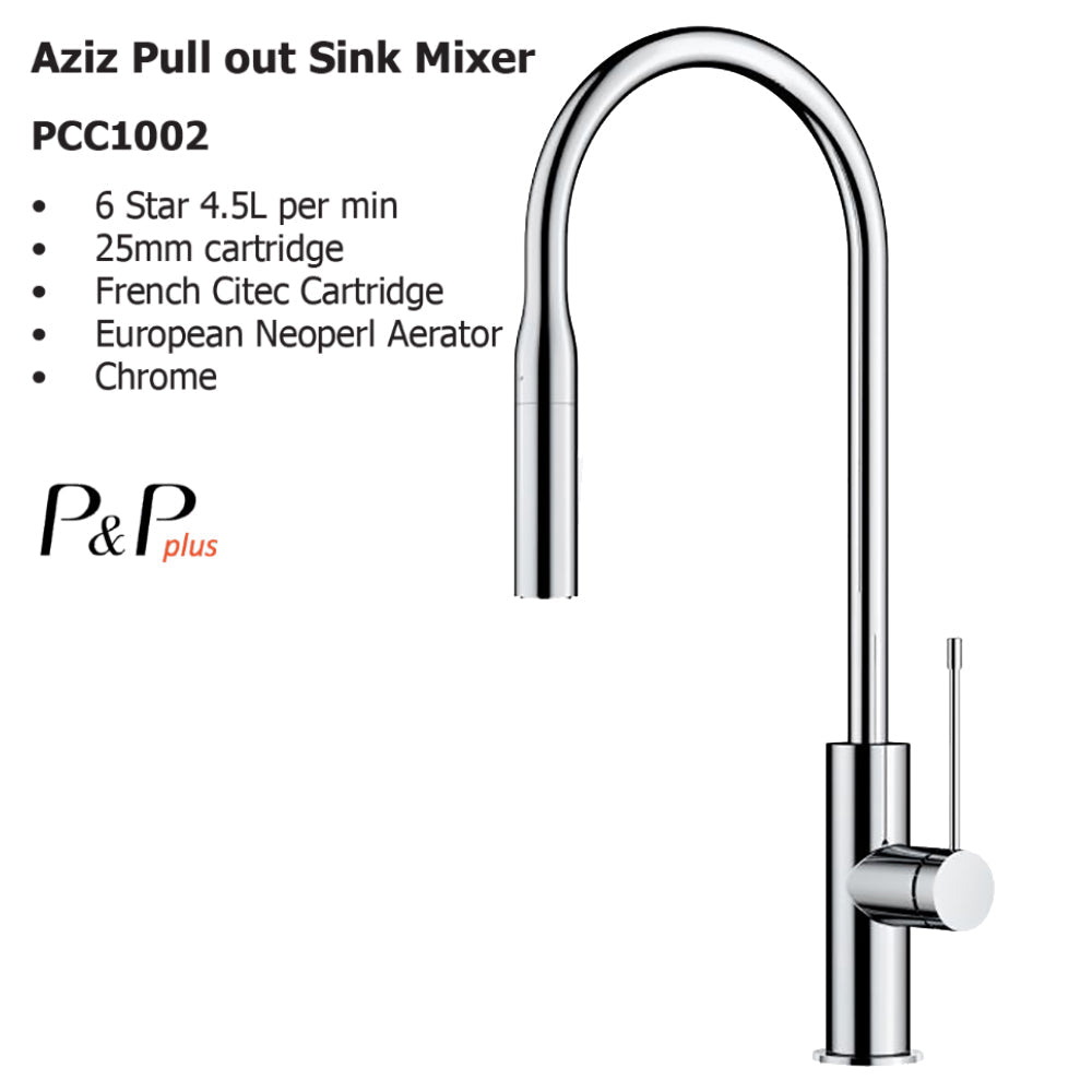 Aziz Pull out Sink Mixer PCC1002