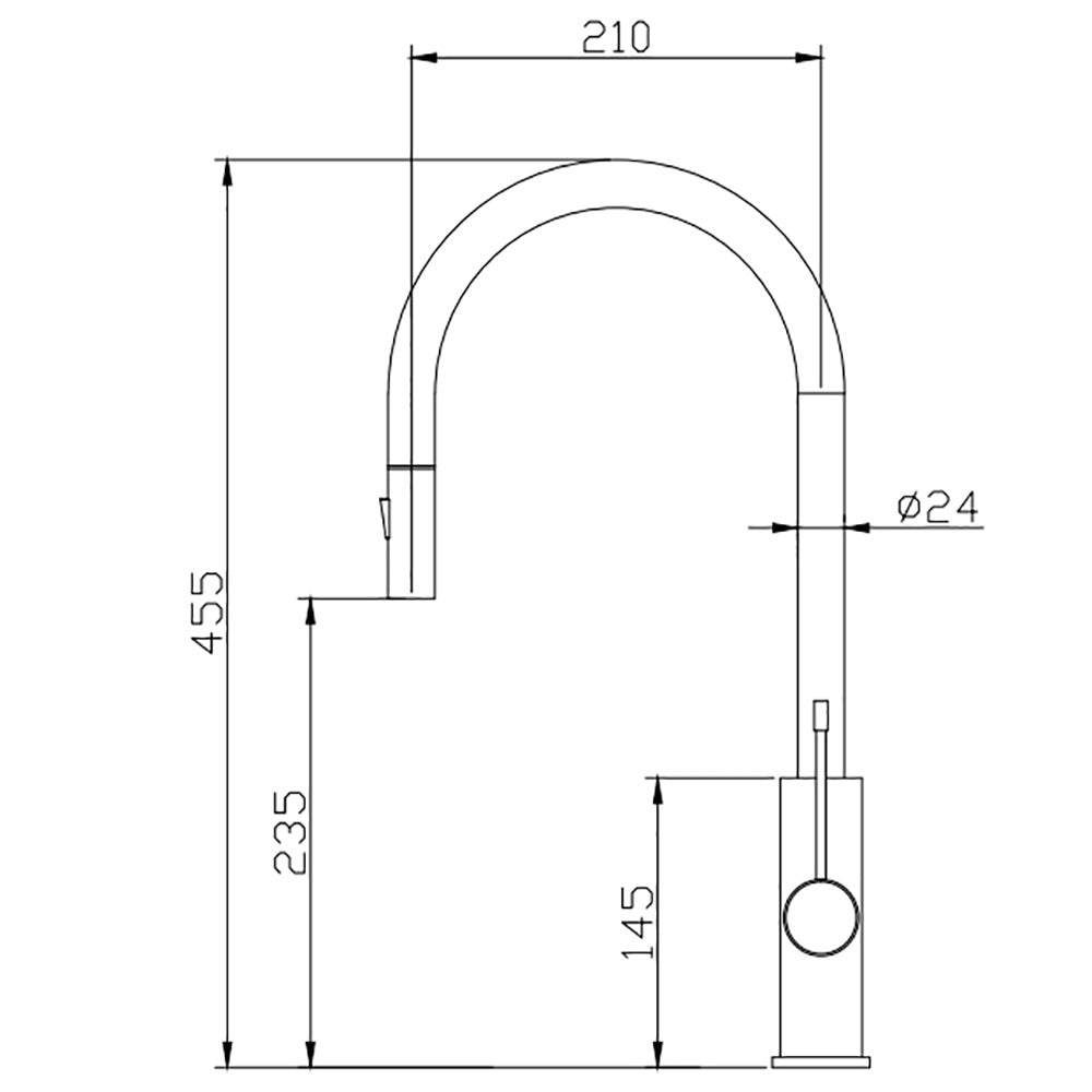 Aziz – II Sink Mixer Pull Out Matte Black - PCC1003MB