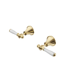Clasico Vintage Wall Top Assemblies Ceramic Handle in Brushed Gold - PCK90NZ02ALF-BG