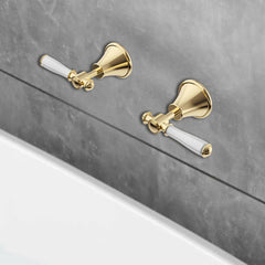 Clasico Vintage Wall Top Assemblies Ceramic Handle in Brushed Gold - PCK90NZ02ALF-BG
