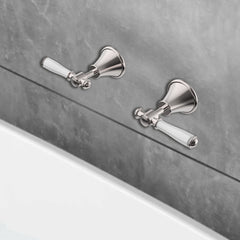 Clasico Vintage Wall Top Assemblies Ceramic Handle in Brushed Nickel - PCK90NZ02ALF-BN