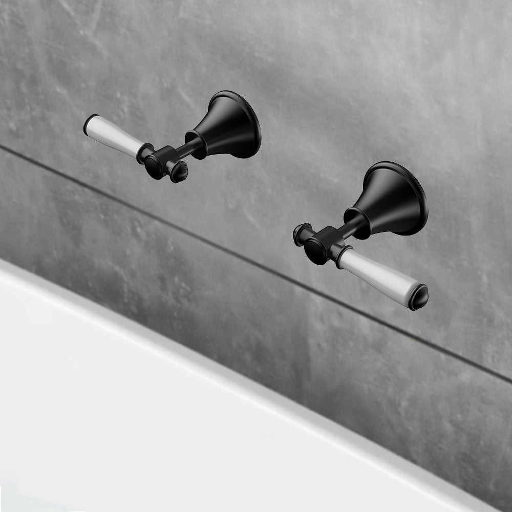 Clasico Vintage Wall Top Assemblies Ceramic Handle in Matt Black - PCK90NZ02ALF-MB