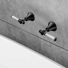 Clasico Vintage Wall Top Assemblies Ceramic Handle in Matt Black - PCK90NZ02ALF-MB