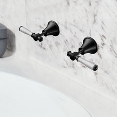 Clasico Vintage Wall Top Assemblies Ceramic Handle in Matt Black - PCK90NZ02ALF-MB